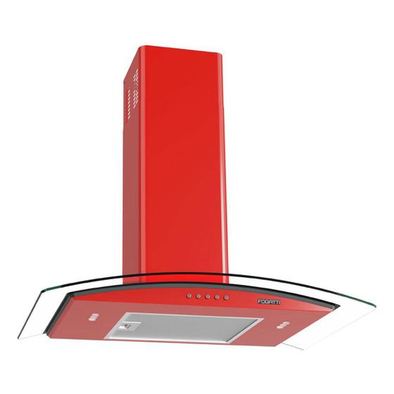 Imagem de Coifa de Parede Vidro Curvo Clean 70 Cm 220v Vermelho - Fogatti