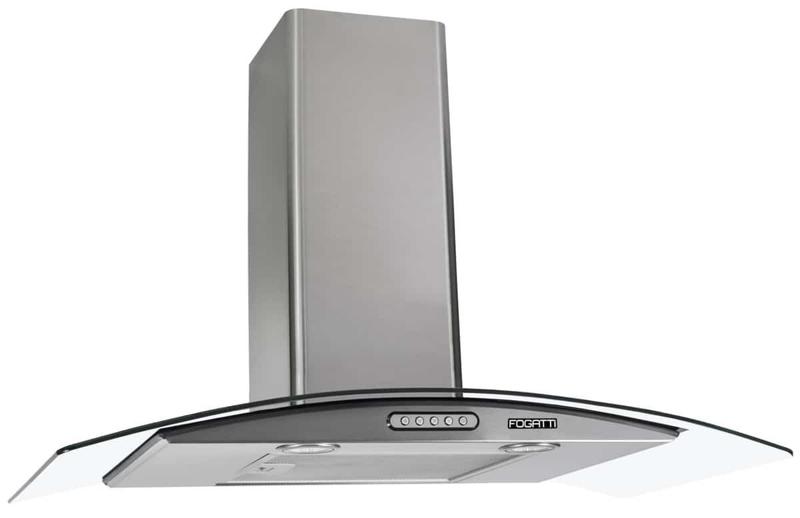 Coifa Exaustor de Parede 80cm Vidro Curvo Fogatti