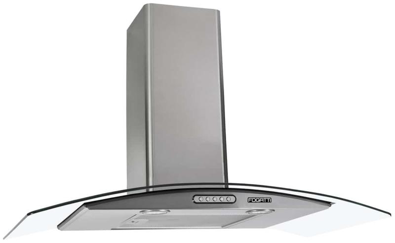 Coifa Exaustor de Parede 90cm Vidro Curvo Fogatti