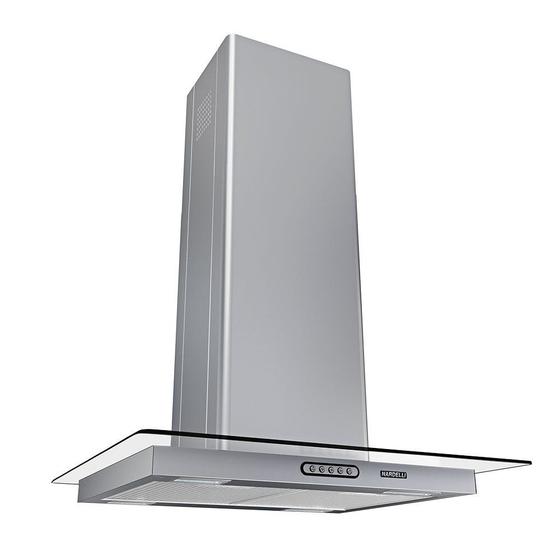 Imagem de Coifa Ilha 60cm Vidro Reto Inox 3 Velocidades Nardelli