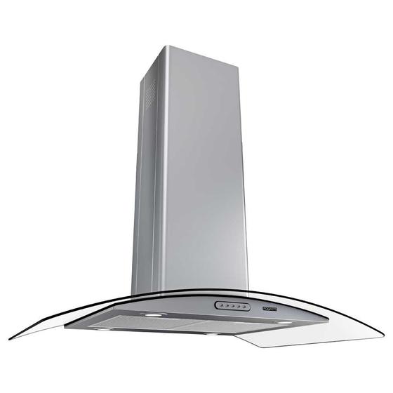 Coifa Ilha 90cm Vidro Curvo Fogatti Inox Menor preço em Coifa Ilha 90cm Vidro Curvo Fogatti Inox