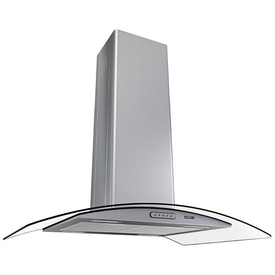 Imagem de Coifa Ilha Vidro Curvo 90cm Inox Nardelli Depurador e Exaustor