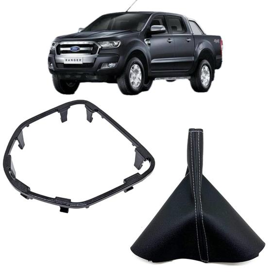 Imagem de Coifa material sintético Com Aro Moldura câmbio manual Ford Ranger Xlt 2013 a 2020