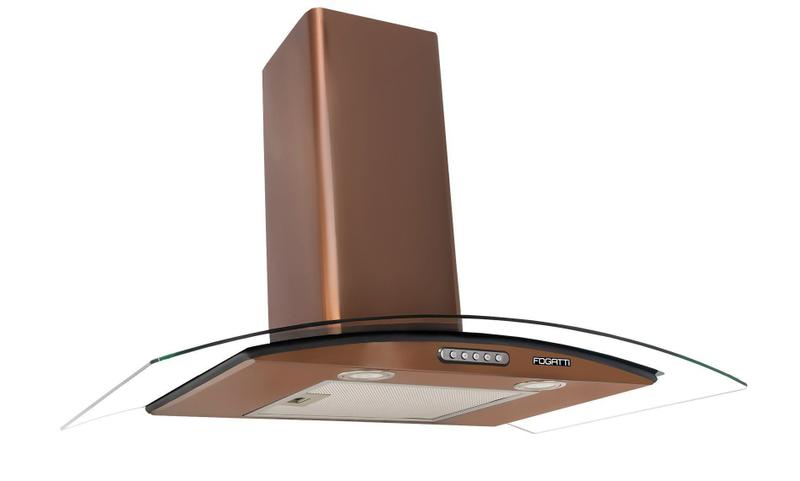 Imagem de Coifa Parede Vidro Curvo Slim Bronze 4 e 5 Bocas 70cm - 3 Velocidades Fogatti