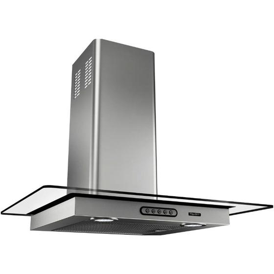 Coifa Terim Parede Vidro Reto Inox  Duto Slim 80 Cm