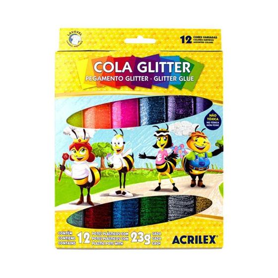 Imagem de Cola Acrilex Glitter 12 Cores