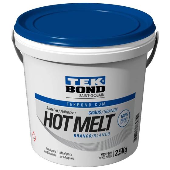 Imagem de Cola Adesiva Branca Hot Melt Tek Bond Para Coladeira 2,5 KG