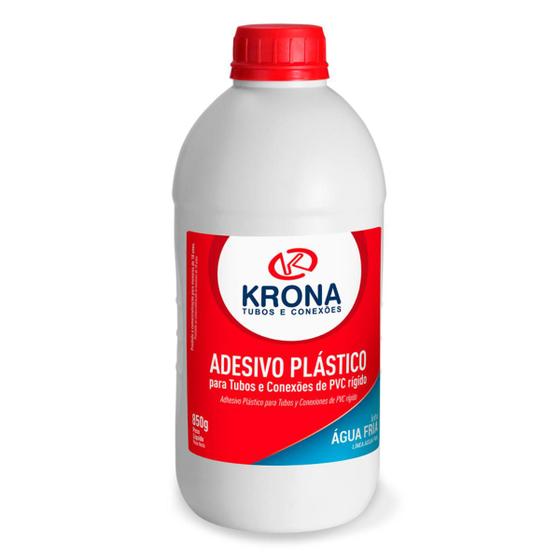 Imagem de Cola Adesivo Plástico Cano Tubos e Conexões Pvc Krona - 850g