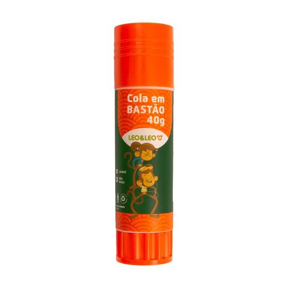 Imagem de Cola Bastão Branca Escolar Multiuso 40g Leo & Leo