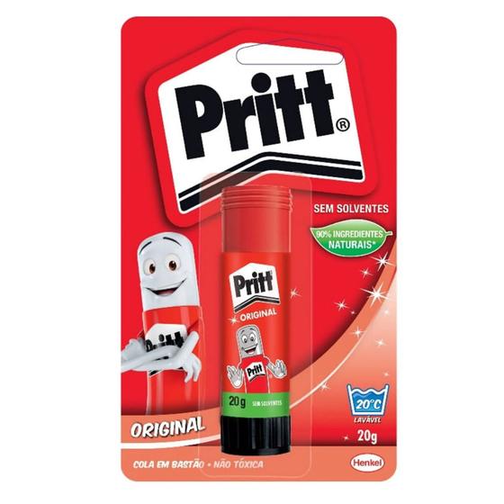 Imagem de Cola Bastão escolar Pritt com 10g, 20g ou 40g, escolha a gramagem e quantidade
