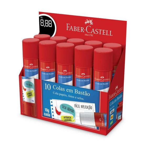 Imagem de Cola bastão Faber 10g c/10 ref OF/8110