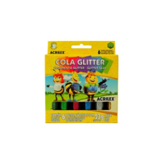 Imagem de Cola C/ Glitter 23 Grs. Colorida C/06 Unid. Acrilex