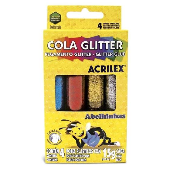 Imagem de Cola colorida 15g c/gliter 4 cores - Acrilex