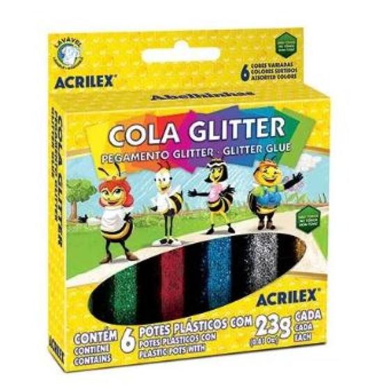 Imagem de Cola colorida/23g 6 cores sem cor    acrilex   26060000