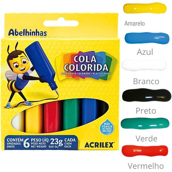 Imagem de Cola Colorida 23g C/6 Cores