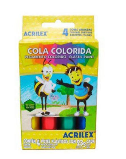 Imagem de Cola Colorida 4 Unidades 23 G Acrilex