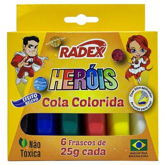 Imagem de Cola Colorida 6 Cores 25g Cada 6 UN Radex