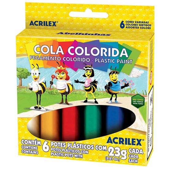 Imagem de Cola Colorida 6 Cores Acrilex