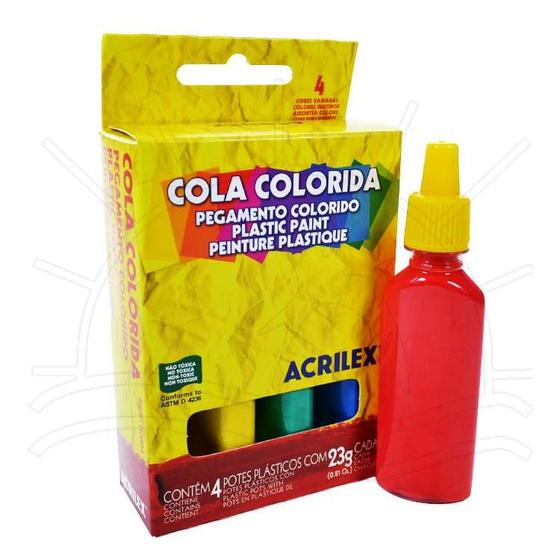 Imagem de Cola Colorida Acrilex - 4 cores