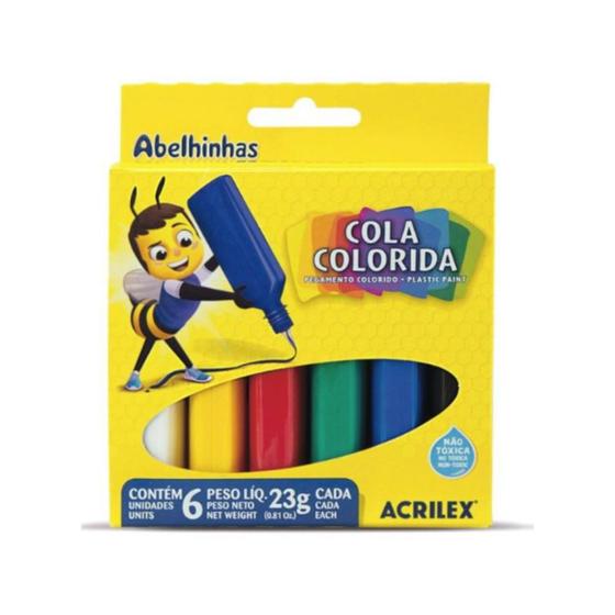 Imagem de Cola colorida acrilex C/06 CORES 23g