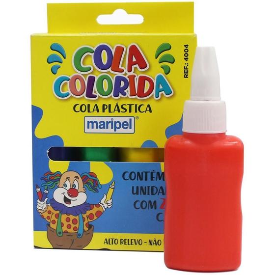 Imagem de Cola Colorida com Brilho Estojo com 4 Cores Sortidas 25G Cada