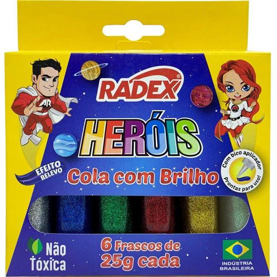 Imagem de Cola Colorida com Glitter 6 Cores Radex - RADEX