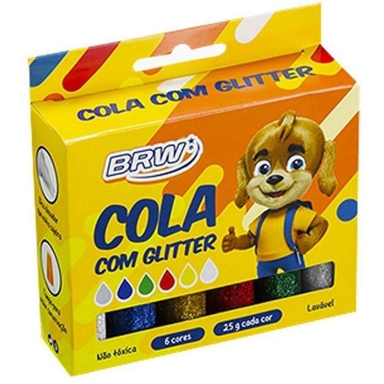 Imagem de Cola Com Glitter 25g cada 6 Cores - BRW