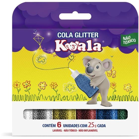 Imagem de Cola com Glitter Koala 6 Cores