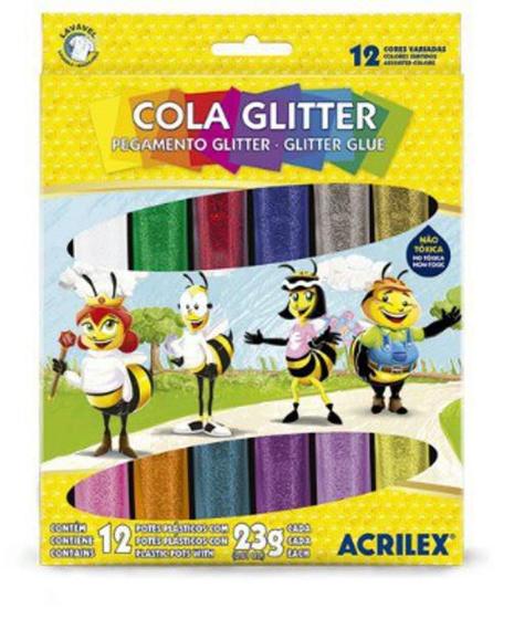 Imagem de Cola Com Glitter Tubo 23G. 12 Cores