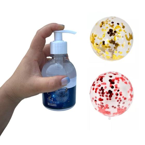 Imagem de Cola Confete Glitter Para Balões Bexigas De Ar Bubble 250 Ml