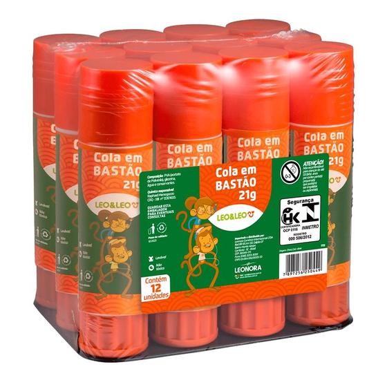 Imagem de Cola em Bastão 21g Leo & Leo - Kit c/ 12un