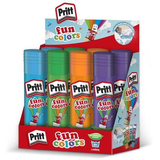 Imagem de Cola em Bastão PRITT FUN Colors 10G Display com 8 Unidades