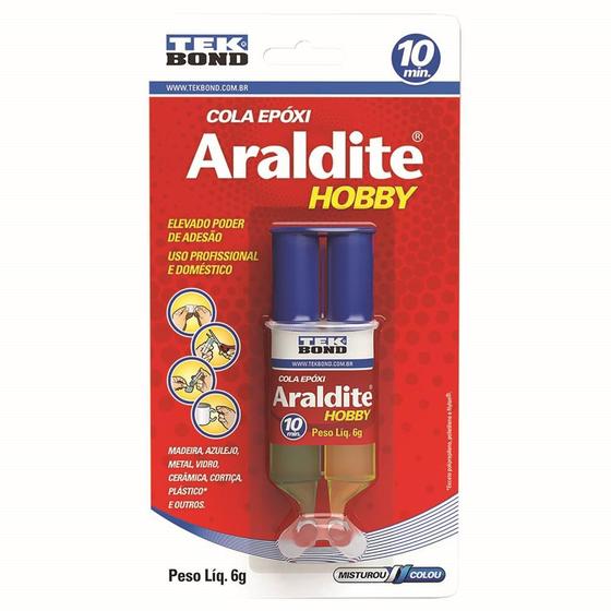 Cola Epóxi Araldite Hobby Seringa 6g Menor preço em Cola Epóxi Araldite Hobby Seringa 6g