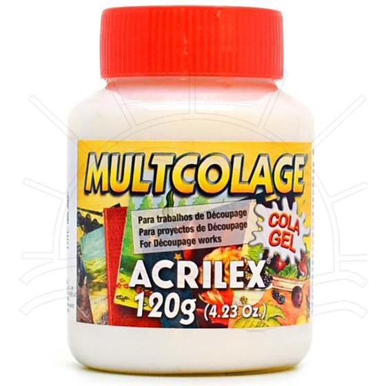 Imagem de Cola Gel Multcolage para Decoupage Acrilex - 120g