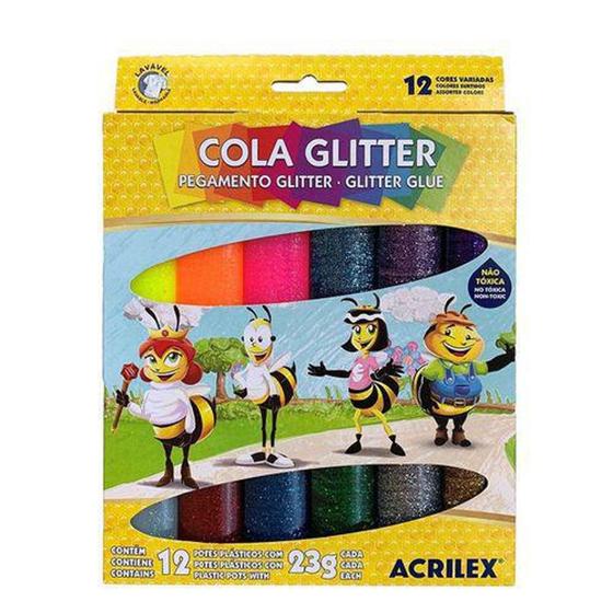 Imagem de Cola Glitter 23G 12 Cores ACRILEX