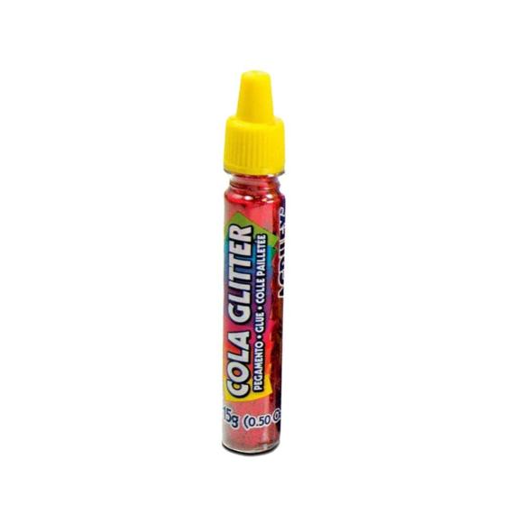 Imagem de Cola glitter Acrilex 15g c/12 vermelha