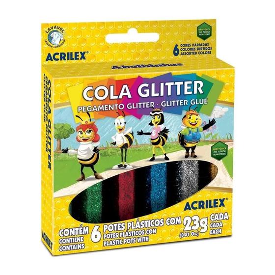 Imagem de Cola Glitter Acrilex 6 Cores 23g