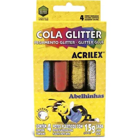 Imagem de Cola glitter Acrilex sortida 15g c/4