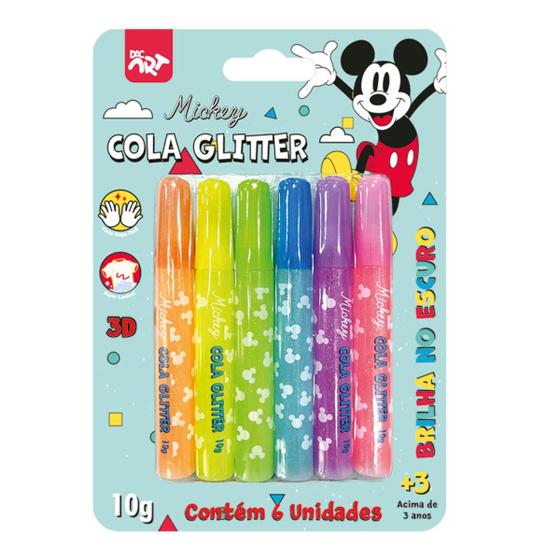 Imagem de Cola Glitter Brilha no Escuro DAC com 6 Unidades  Mickey