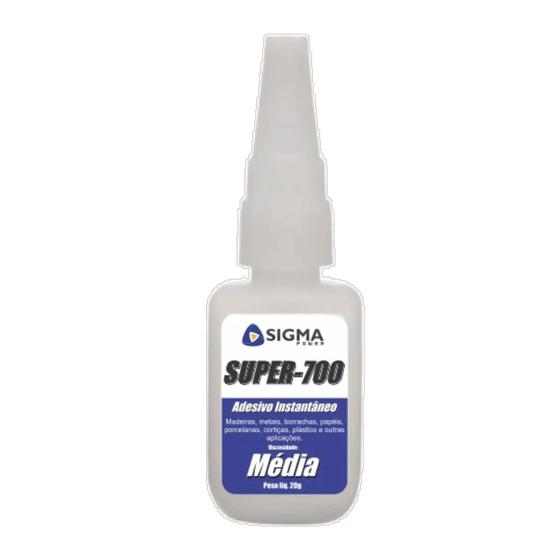 Imagem de Cola Instantânea 20G Super 700 viscosidade Média 10 Unidades Sigma Power
