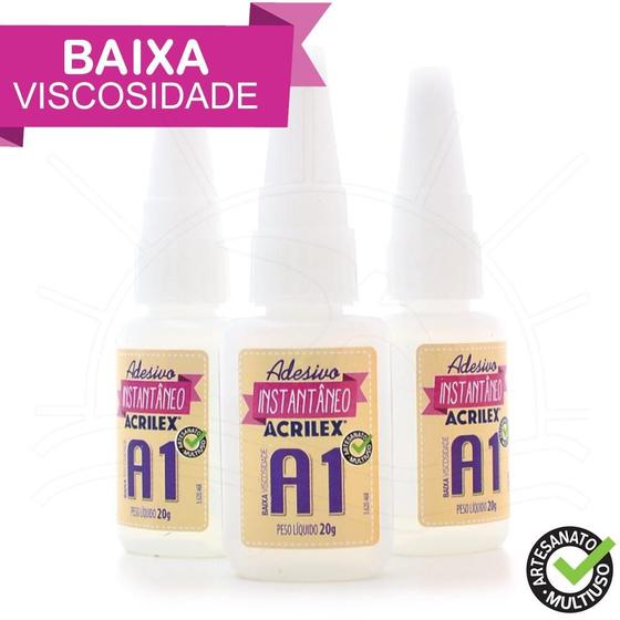 Imagem de Cola Instantânea Acrilex A1 Baixa Viscosidade - 20g