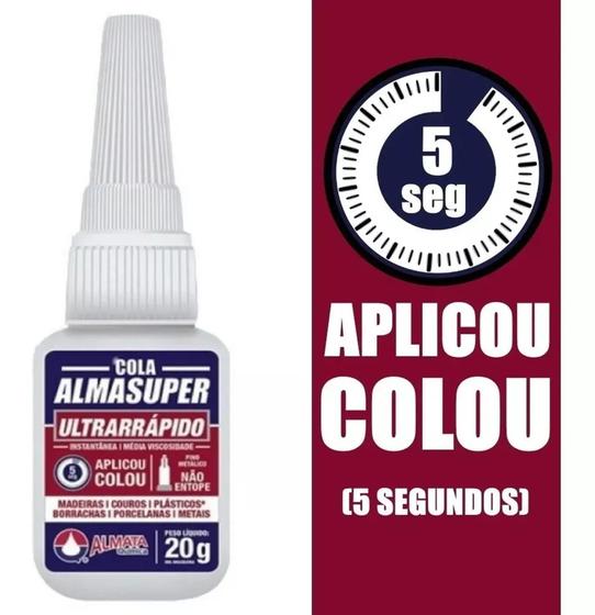 Cola Instantanea Almasuper Bico Anti-Entupimento Ultra Rapida 20g Menor preço em Cola Instantanea Almasuper Bico Anti-Entupimento Ultra Rapida 20g