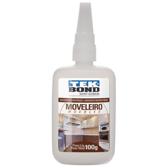Imagem de Cola instantânea moveleiro 100g bico aintientupimento - TekBond