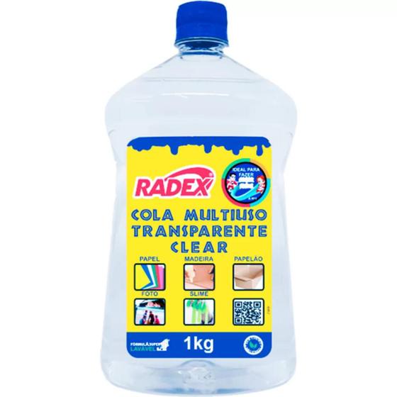 Imagem de Cola multiuso transparente 1kg Radex ideal para slime