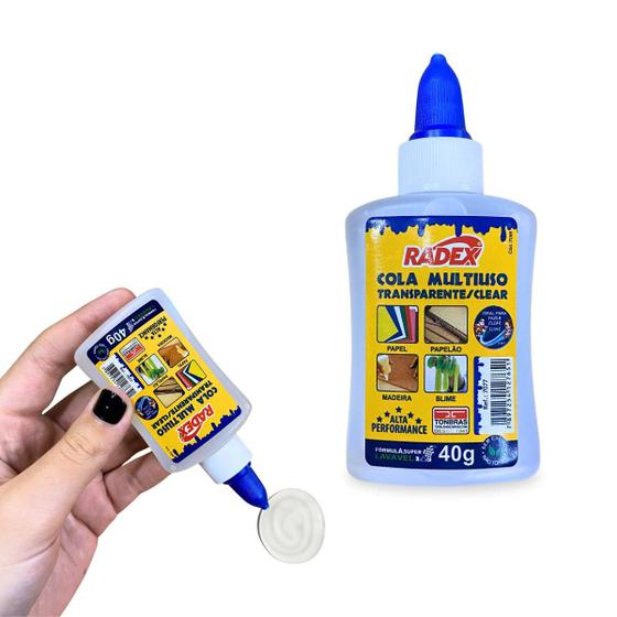 Imagem de Cola Multiuso Transparente Clear Radex 40g Ideal Para Fazer Slime