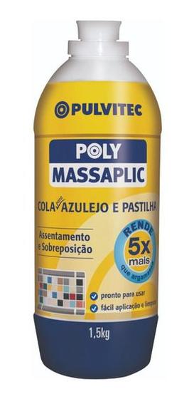 Imagem de Cola Para Azulejo Pastilha Parede Drywall Massaplic 1,5kg - Pulvitec