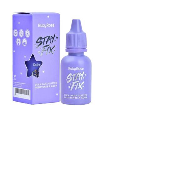 Imagem de Cola Para Glitter Ruby Rose Stay Fix Resistente À Água 10ml