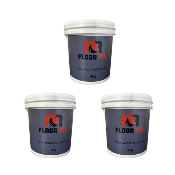 Cola Floom Cola Para Piso Vinilico Adesivo Floor Fix 4Kg Kit 03 unidade ...