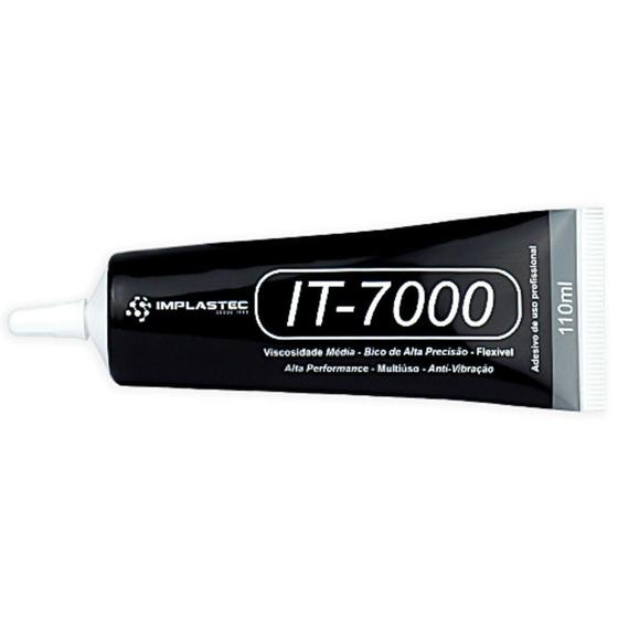 Imagem de Cola Para Tela Celular It7000 Preta 110ml - IMPLASTEC