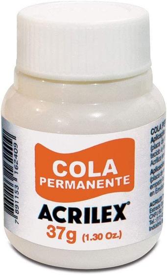 Imagem de Cola Permanente Acrilex 37g Ótima Fixação Diversos Materiais